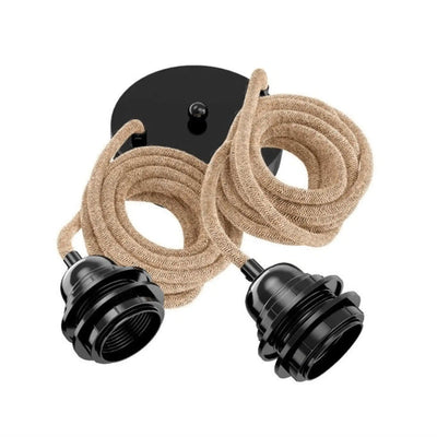 HANG 2 raw twine pendant with black sockets