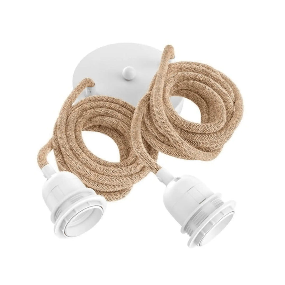 HANG 2 natural pendant with white sockets