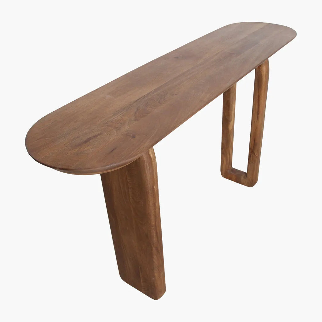 Bullnose console brown 35 × 140 × 80 cm