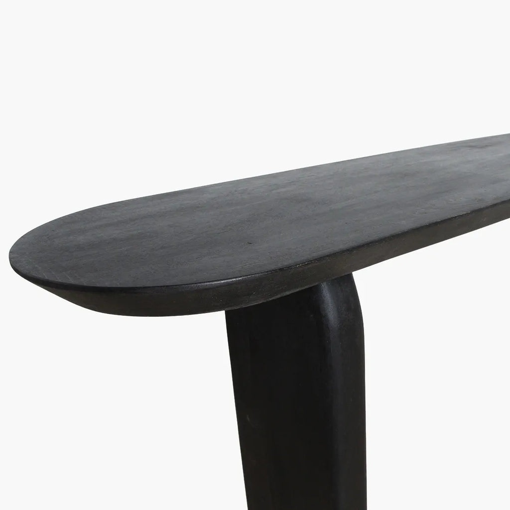 Bullnose console black 35 × 140 × 80 cm