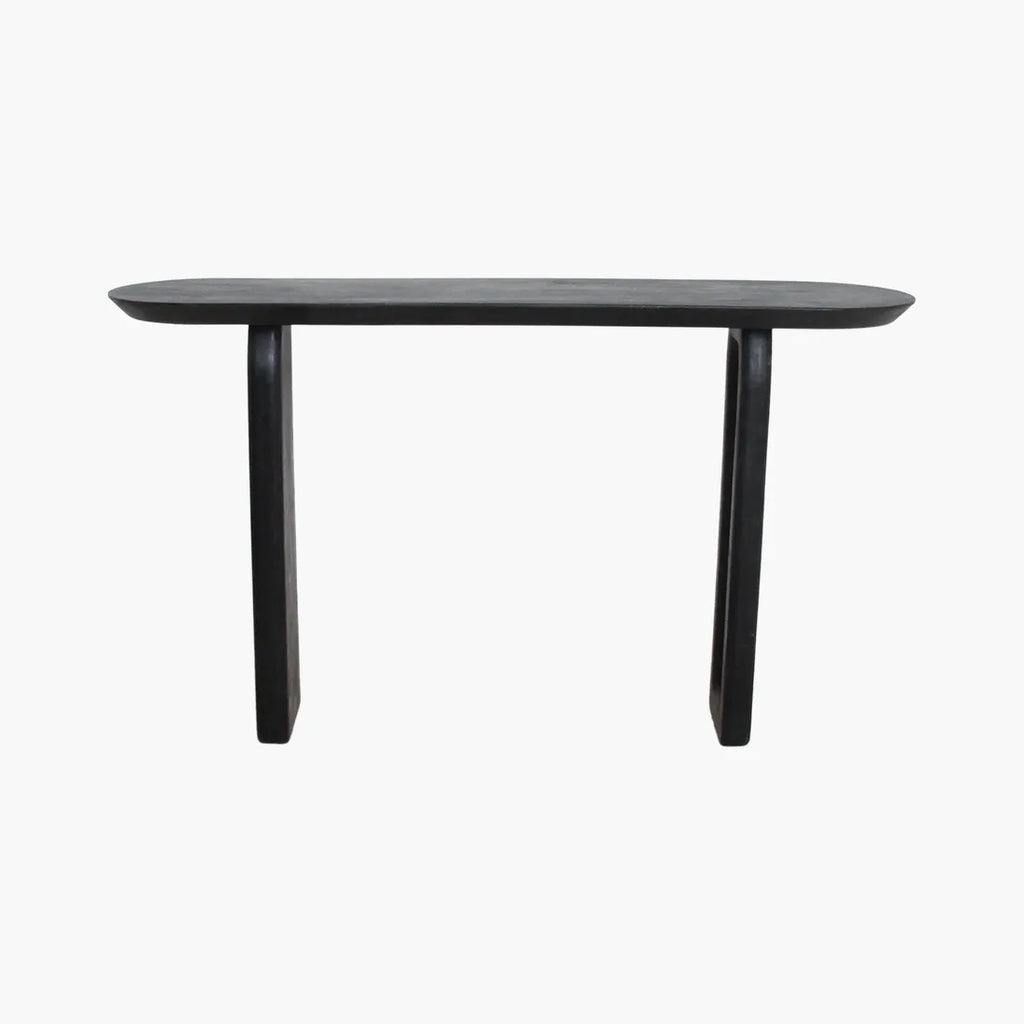 Bullnose console black 35 × 140 × 80 cm