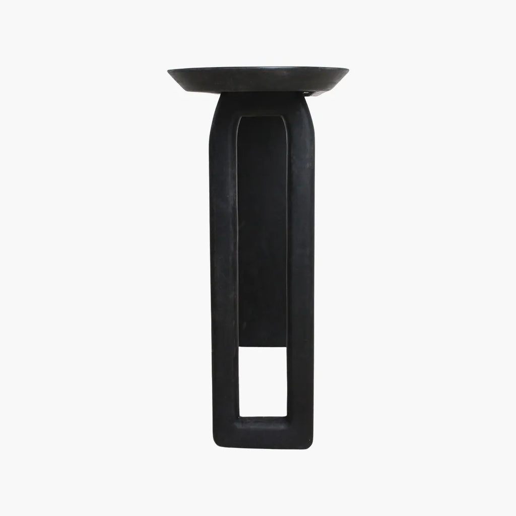 Bullnose console black 35 × 140 × 80 cm