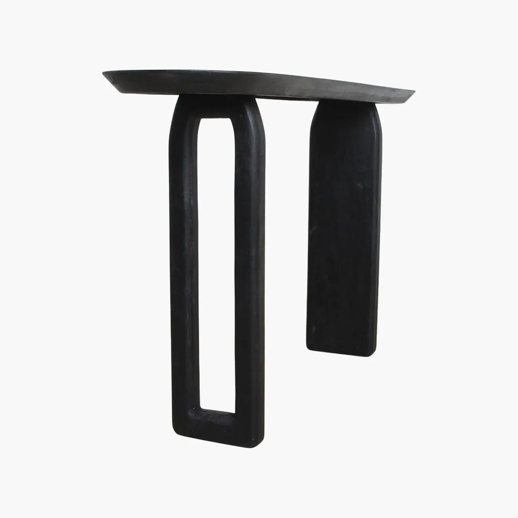 Bullnose console black 35 × 140 × 80 cm
