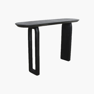 Bullnose console black 35 × 140 × 80 cm