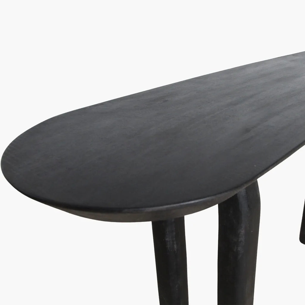 Bullnose console black 35 × 140 × 80 cm