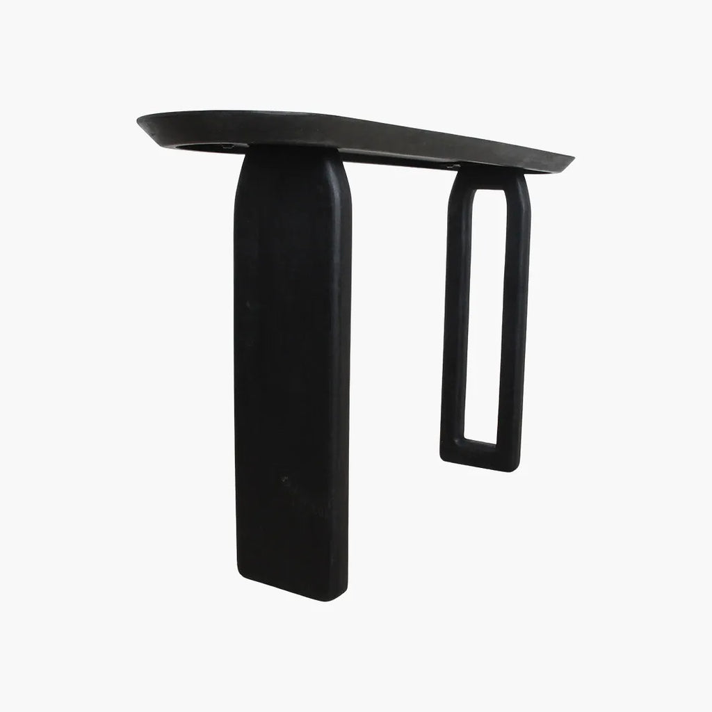 Bullnose console black 35 × 140 × 80 cm