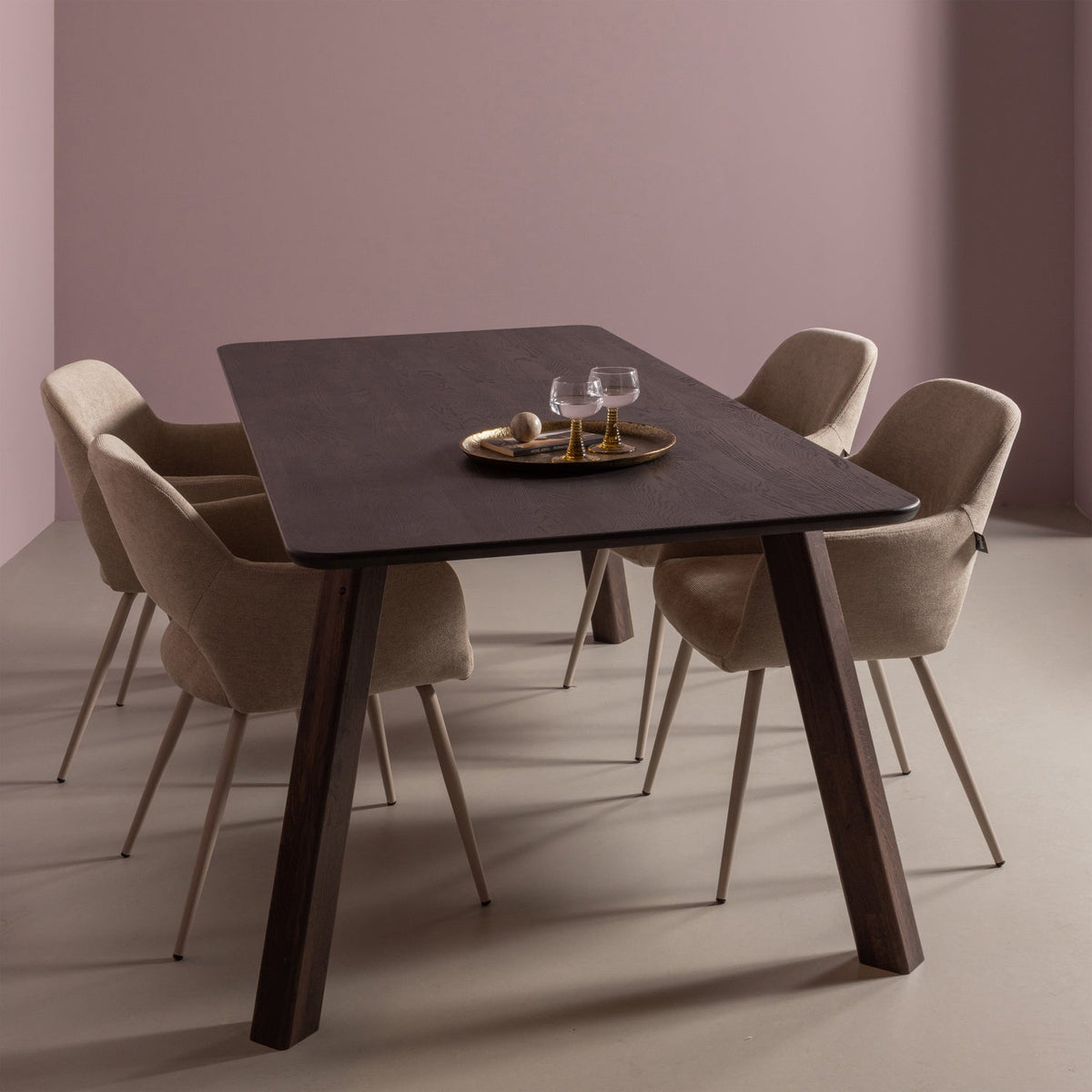 HAARLEM 4-POSITION LEG OAK MYSTIQUE BROWN SET OF 2 [fsc]