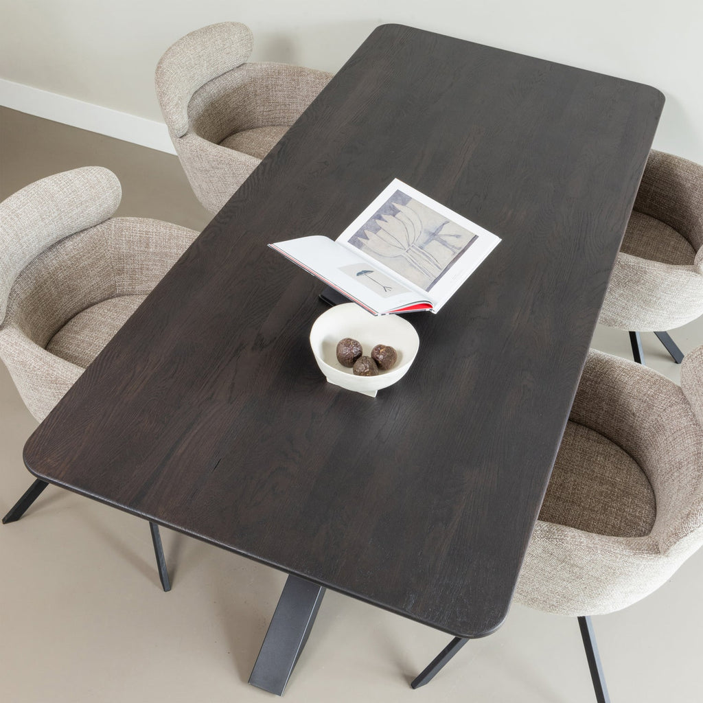 FENNE SWIVEL DINING CHAIR WOVEN FABRIC NATURAL