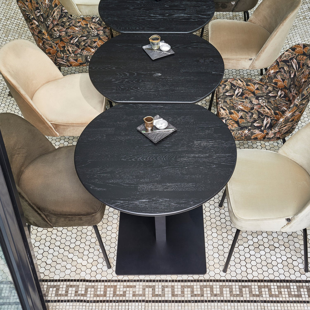 BISTRO SQUARE TUBE LEG METAL LEG MATT BLACK 72x50x50CM