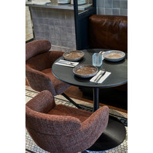 Laden Sie das Bild in den Galerie-Viewer, FENNE SWIVEL DINING CHAIR WOVEN FABRIC CHESTNUT BROWN