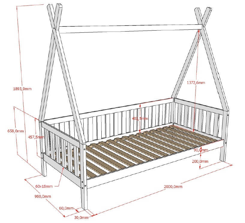 Tipi Pine Kids Bed