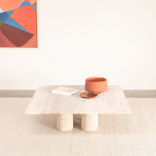 Load image into Gallery viewer, Toulouse coffee table - W100 D100 H35cm - White sandstone sandblasted- round edge