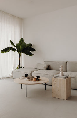 Travertine L Coffee table