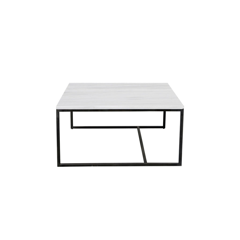 Square Marble Coffee table - White - Will - 70x70x36,5cm