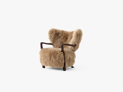 Furry armchair on a white background
