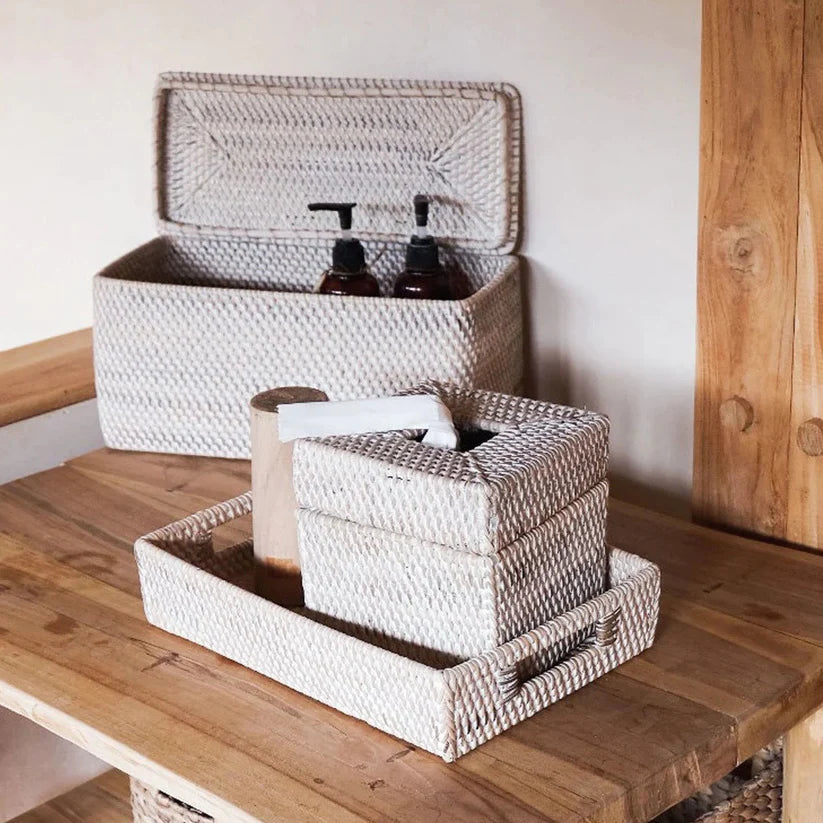 Rattan storage box