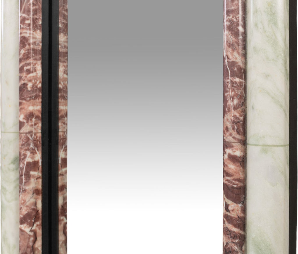 Indian Green Onyx and Rosalia Pink Marble Mirror