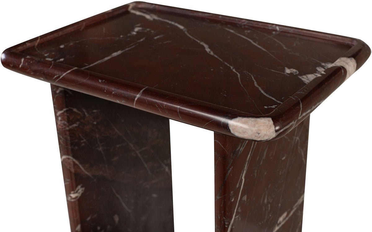 Rosso Levanto Marble Side Table