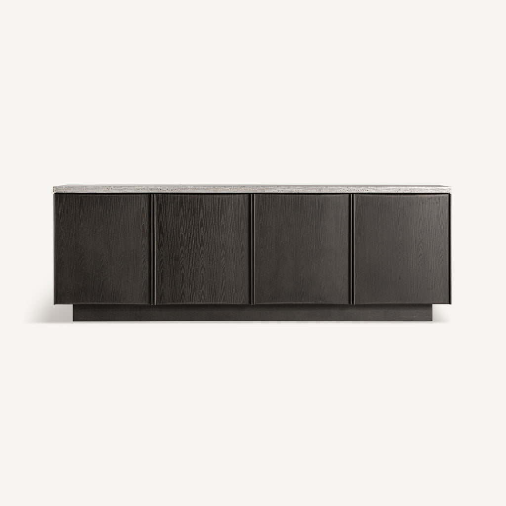 Travertine grey/ash wood sideboard