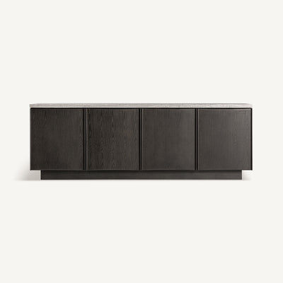 Travertine grey/ash wood sideboard