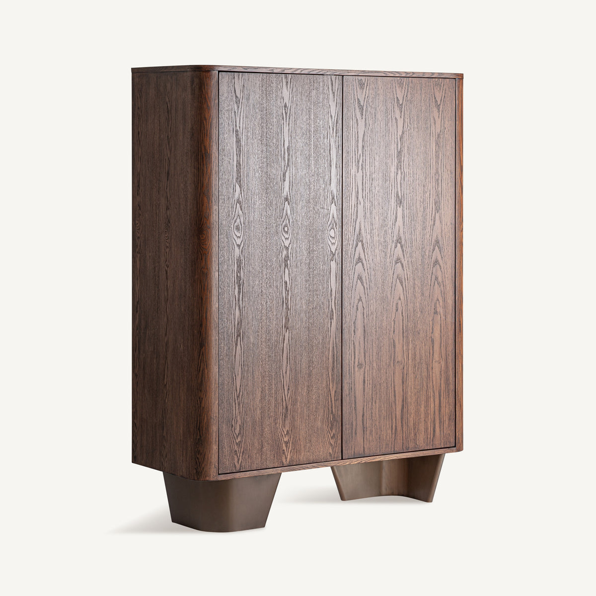 Bournel Brown Wood & Steel Wardrobe 120x45x160 cm