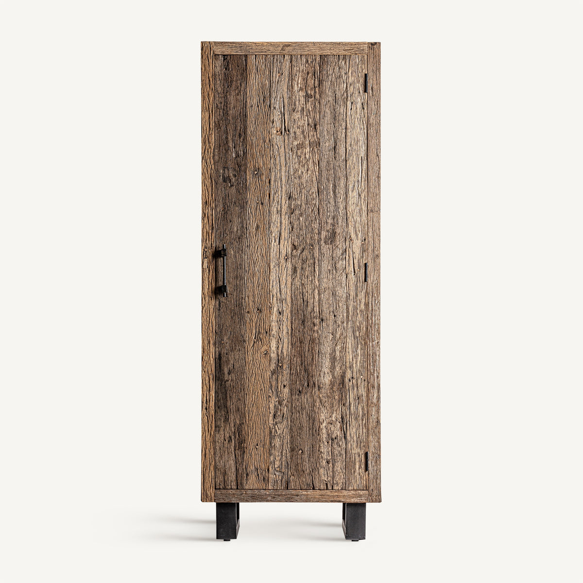 Carrik Brown Wood & Iron Wardrobe 71x55x202 cm
