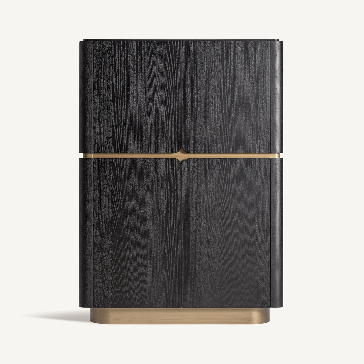 Prayon Black MDF & Glass Wardrobe 110x43x154 cm