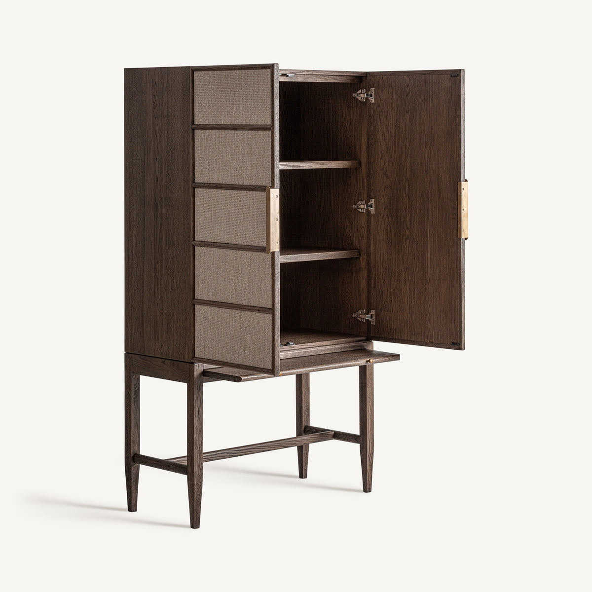 Walnut Oak Veneer Wardrobe 100x45x180 cm