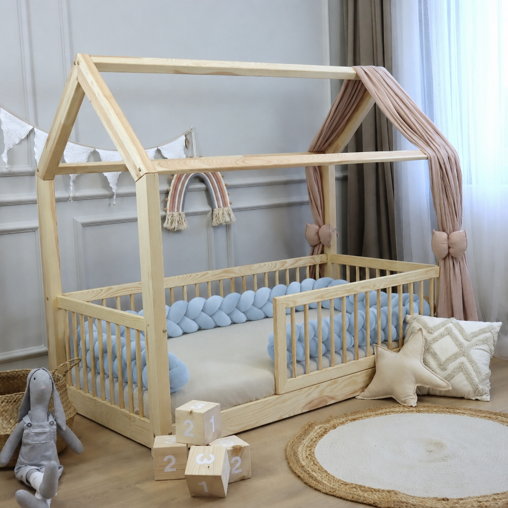 Ochraniacz do łóżeczka warkocz Baby Blue velvet