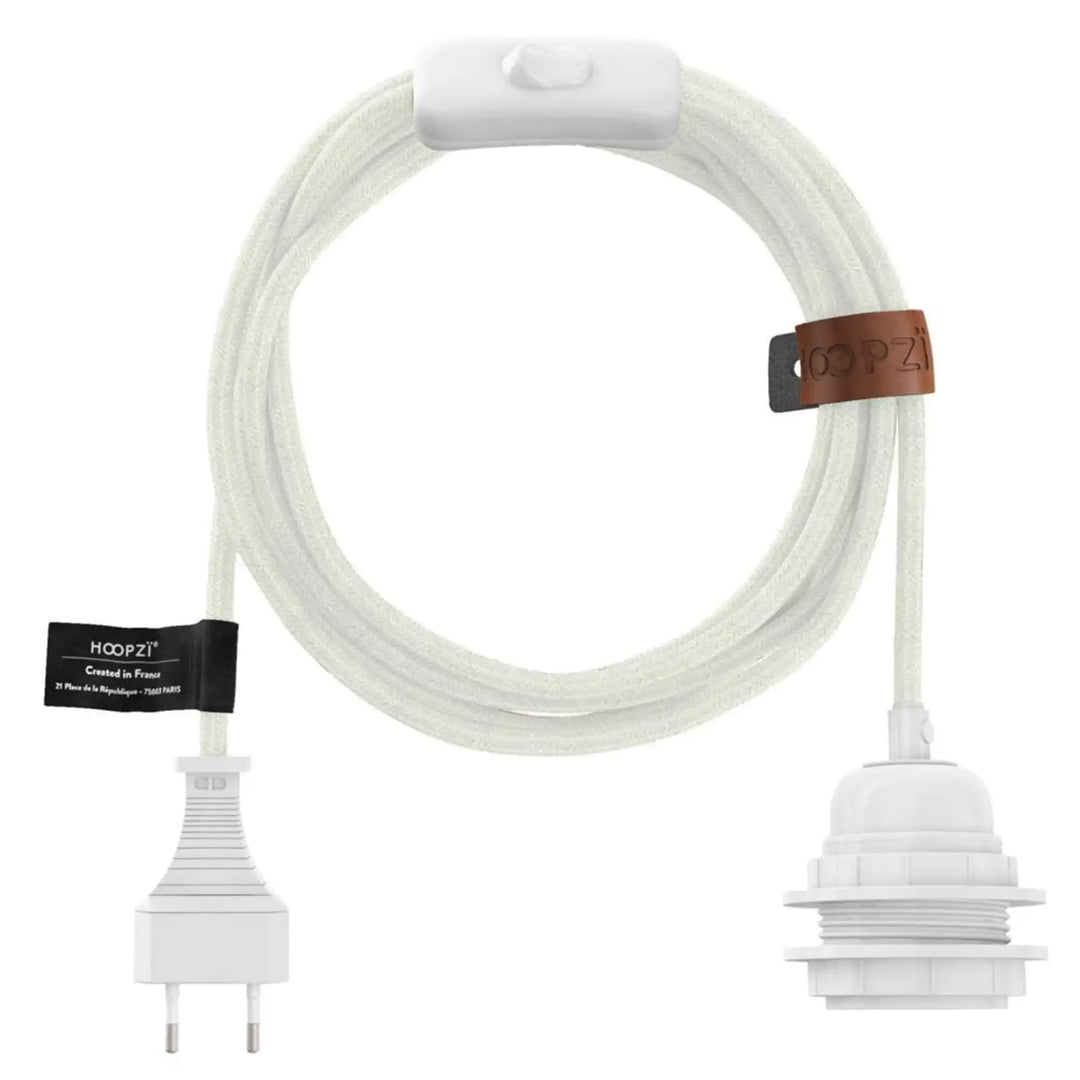 BALA white linen cable with white socket