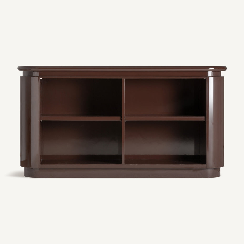Glossy brown bar counter