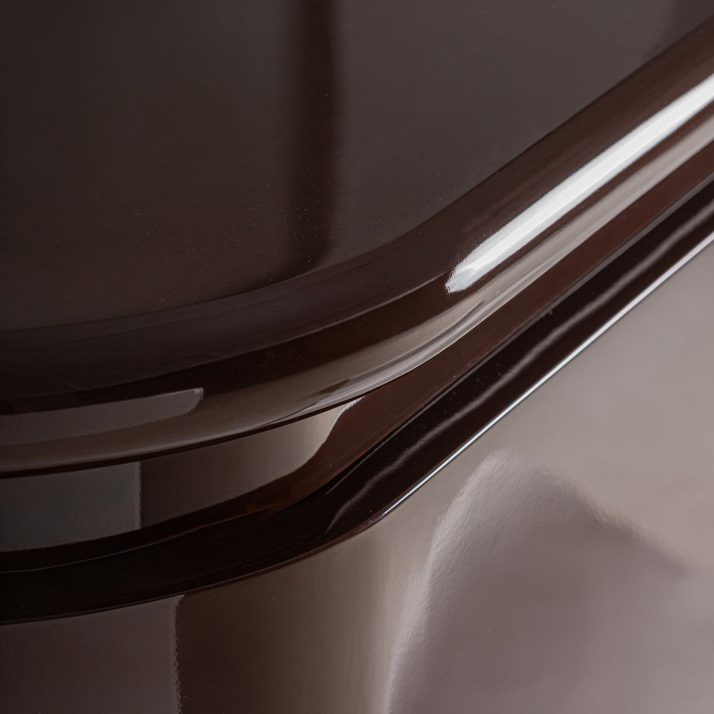 Glossy brown bar counter