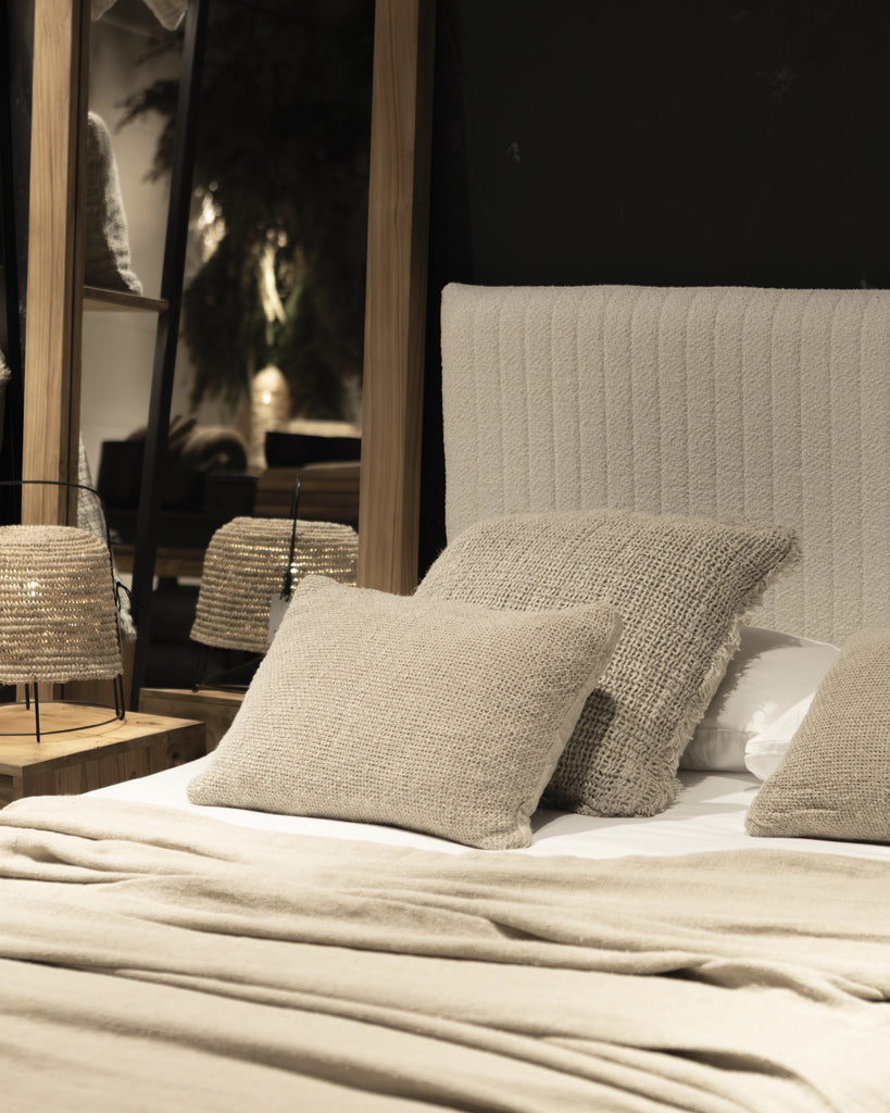 Beige Olefin Bed 160 x 200 cm