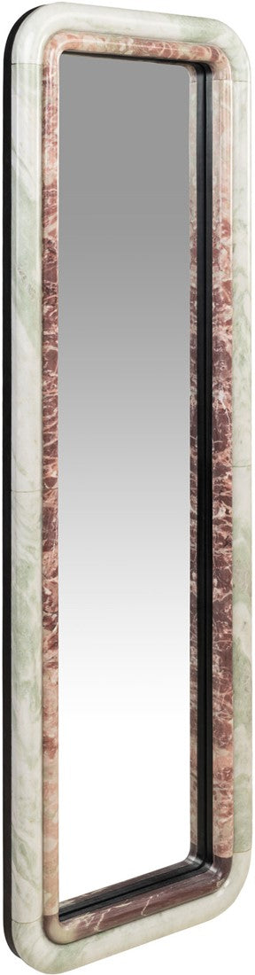 Indian Green Onyx and Rosalia Pink Marble Mirror