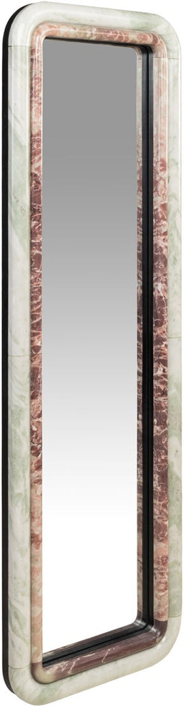 Indian Green Onyx and Rosalia Pink Marble Mirror