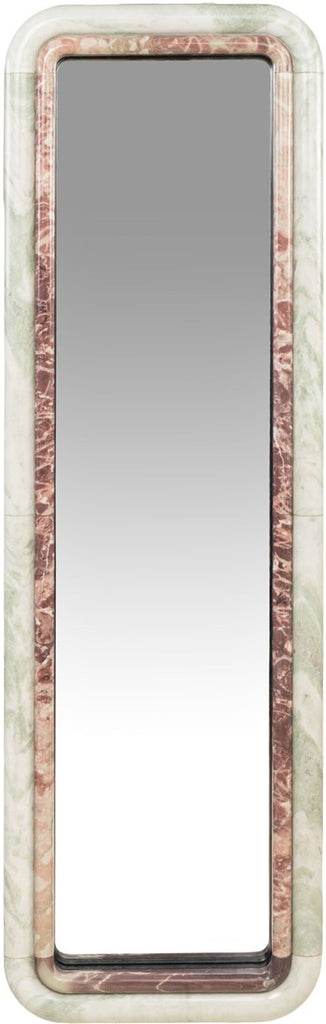 Indian Green Onyx and Rosalia Pink Marble Mirror