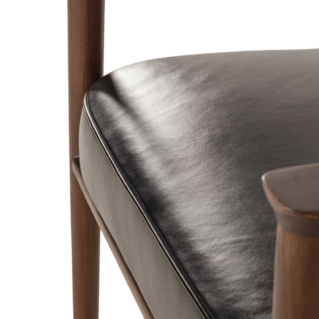 Black leather armchair