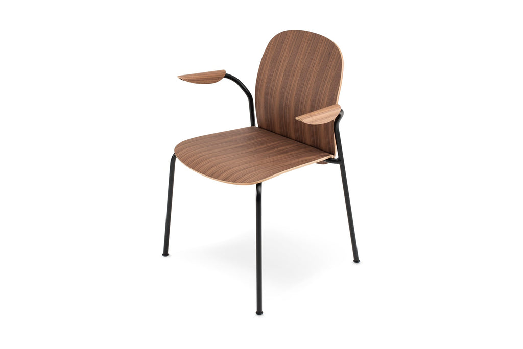 Book Armchair COM - Walnut - Upholstered Seat