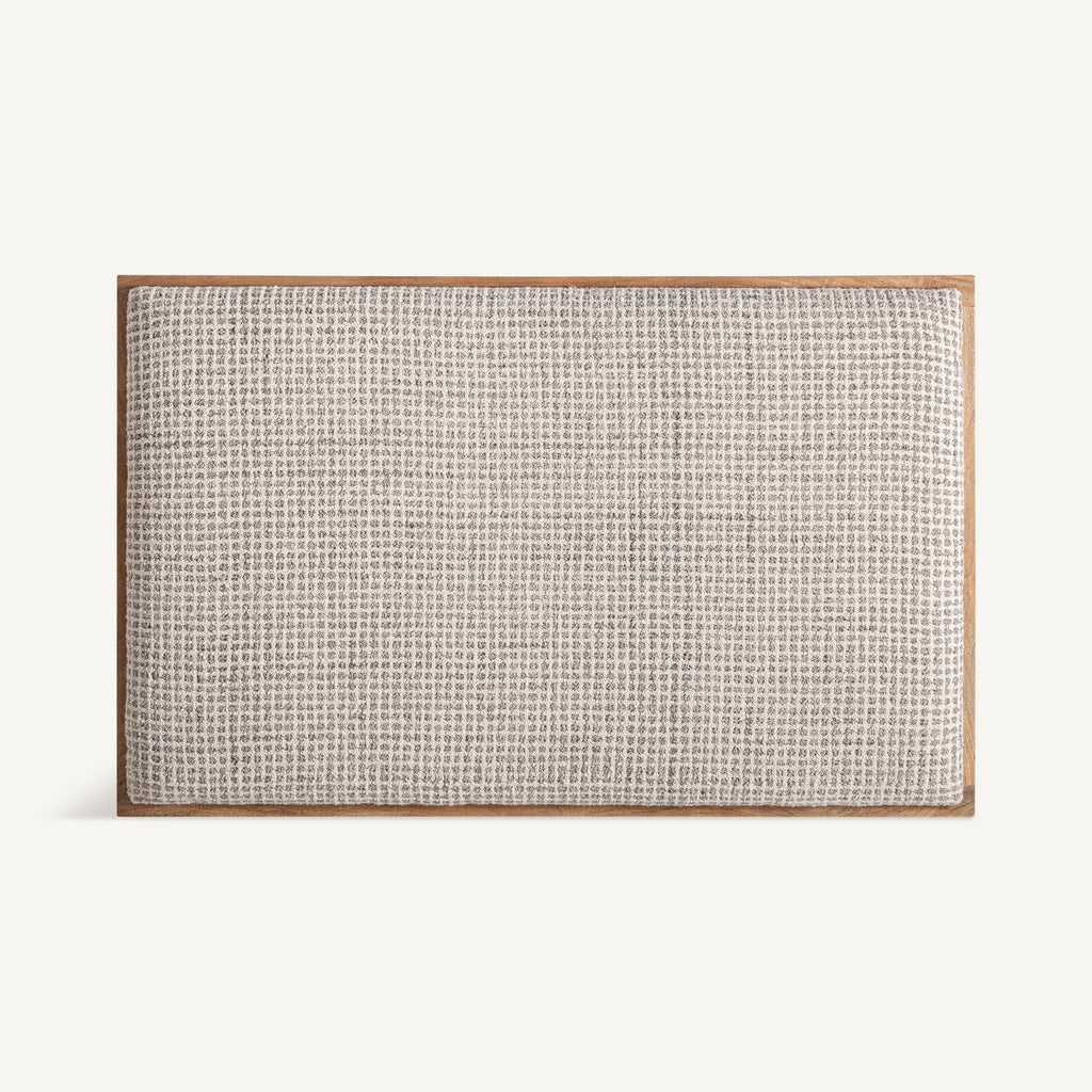 BEIGE WOOL/MANGO HEADBOARD