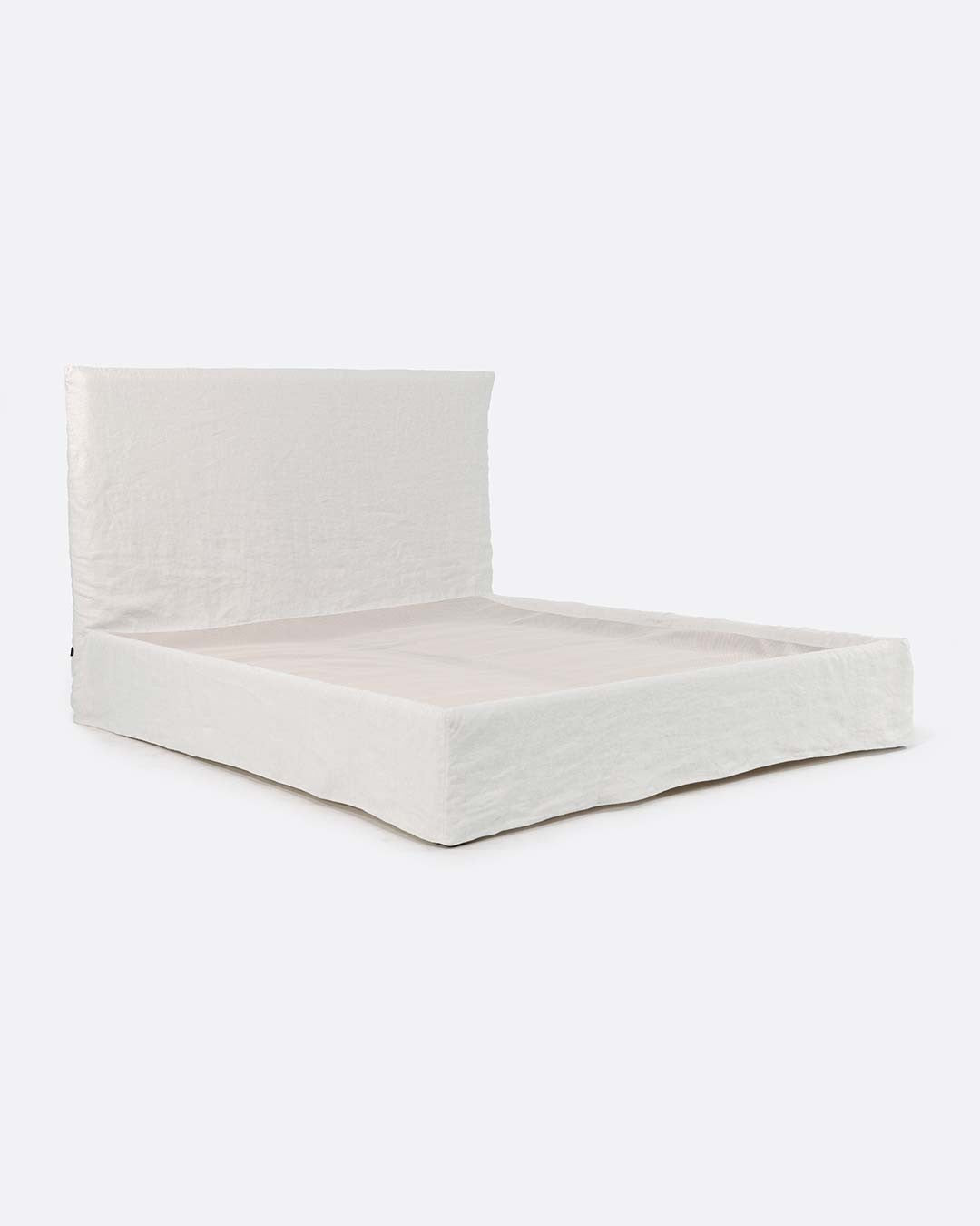 White Linen Bed 180 x 200 cm