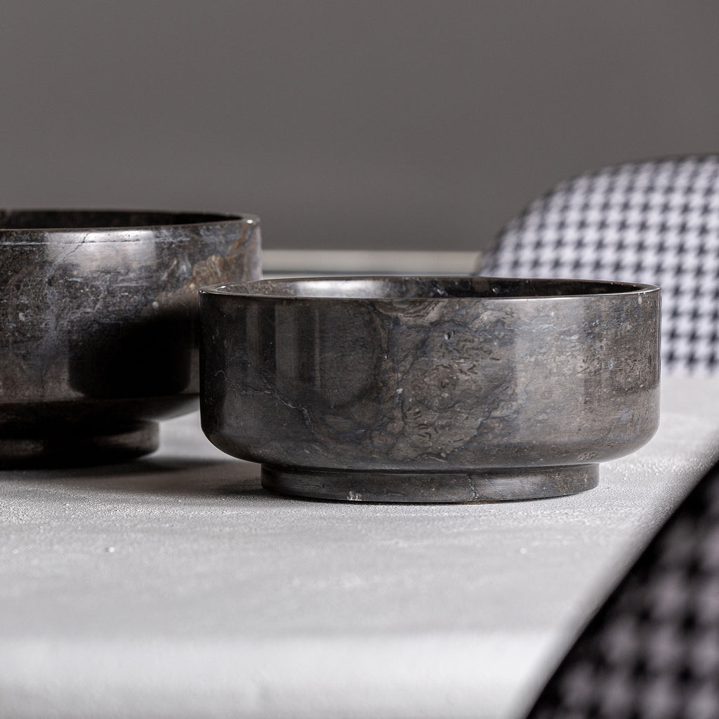 Marble black centerpiece s/2