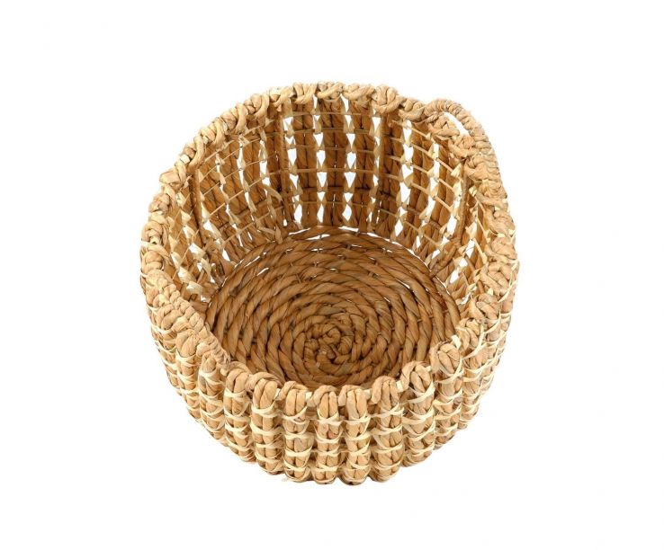 Natural fiber pot basket