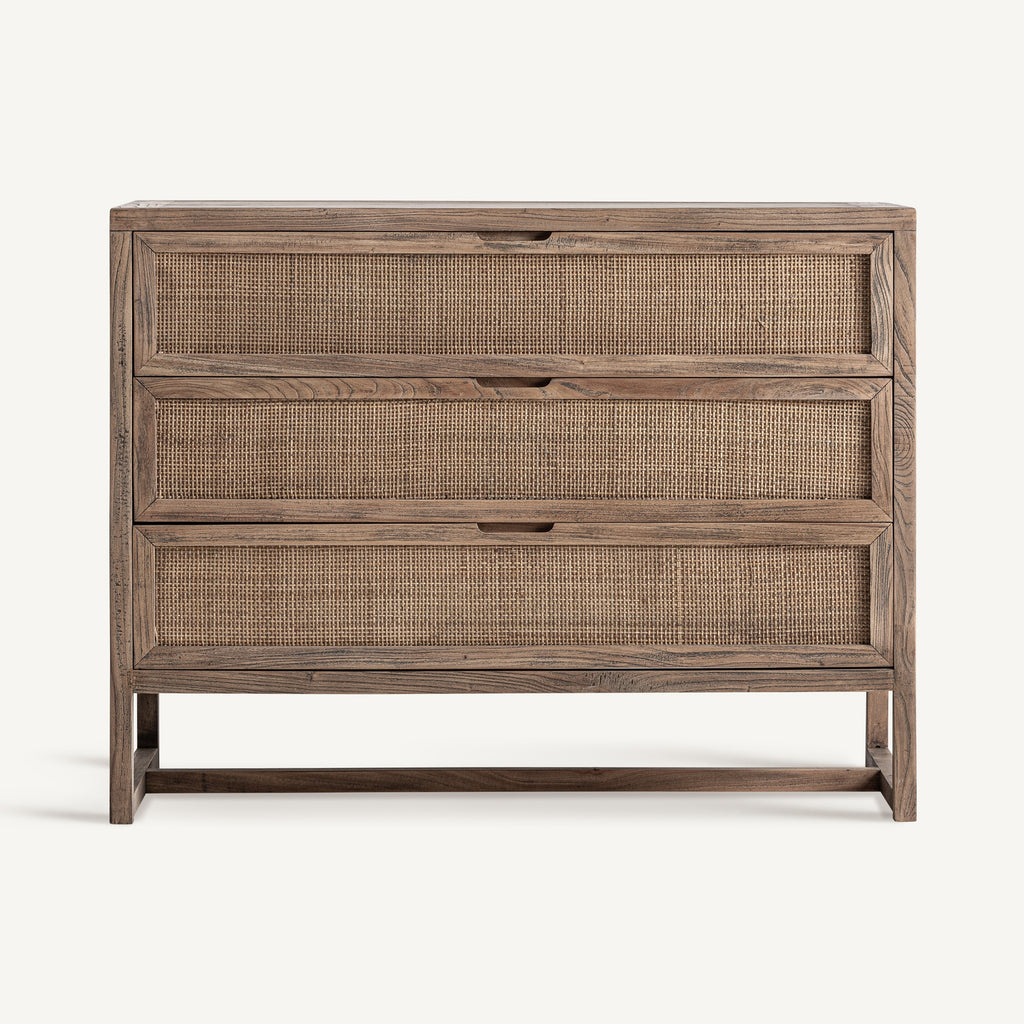 Elm wood chest of drawers