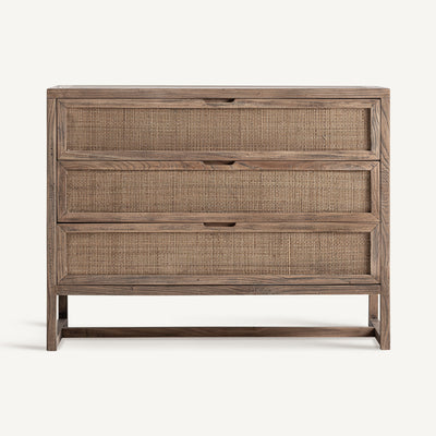 Elm wood chest of drawers