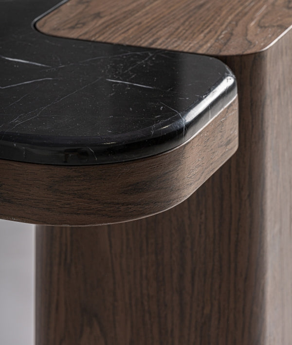 Wood and Marble Console