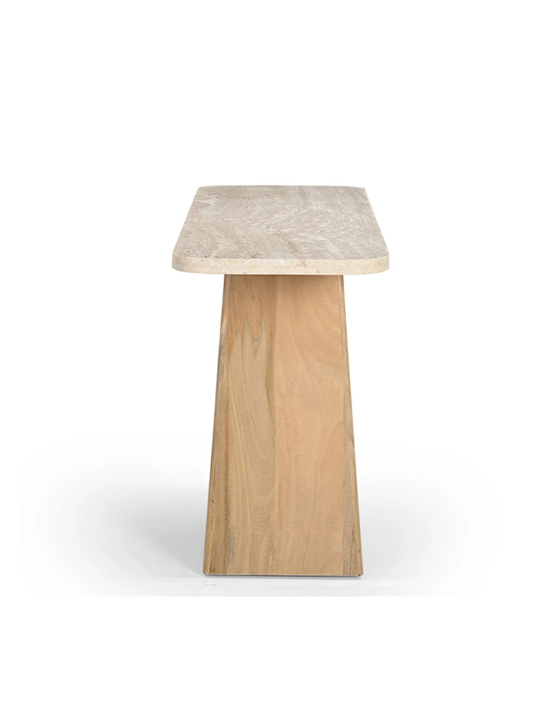Console Travertine/Mango wood