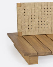 Cargar imagen en el visor de la galería, Outdoor teak and rope 4-seater sofa natural