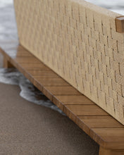 Cargar imagen en el visor de la galería, Outdoor teak and rope 4-seater sofa natural