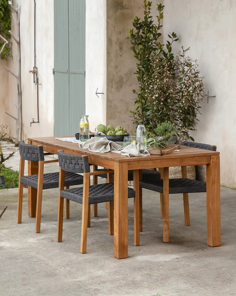 Black teak outdoor chair