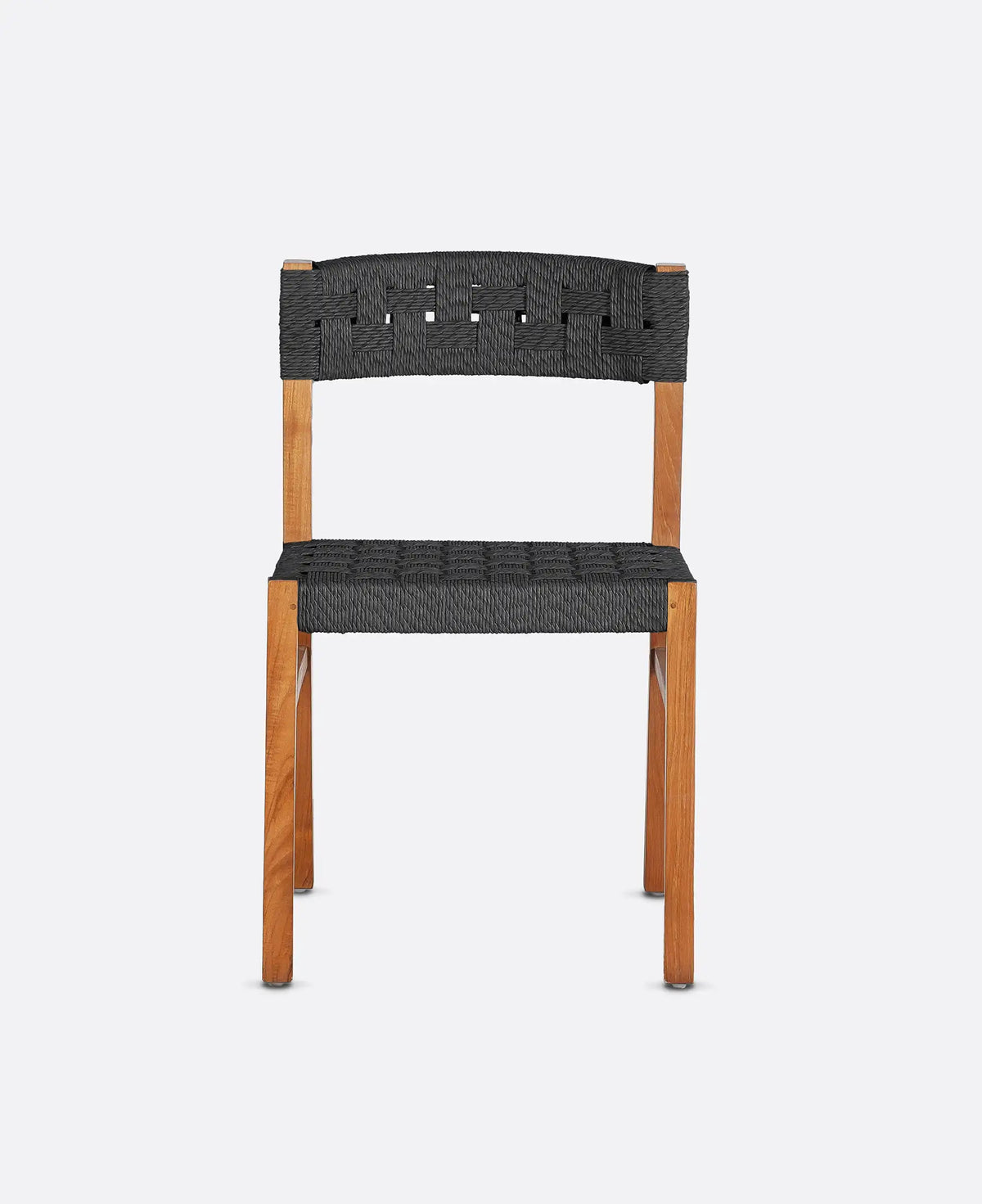Black teak outdoor chair w/o armrests
